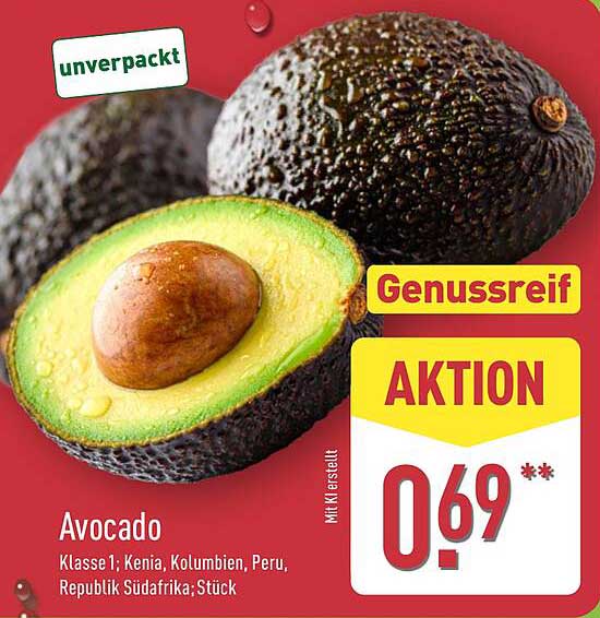 Avocado, Genussreif, Stück