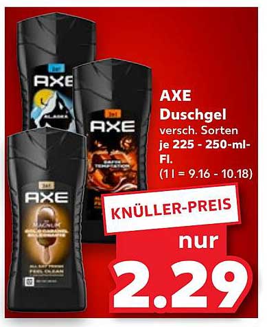 AXE Duschgel verschiedene Sorten je 225 - 250 ml