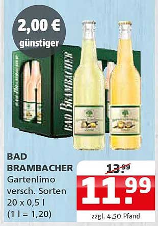 BAD BRAMBACHER Gartenlimo - 20 x 0,5 l
