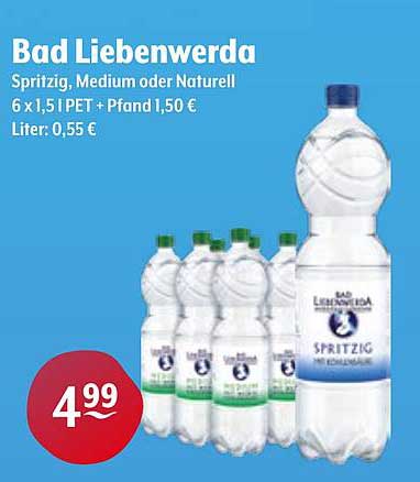 Bad Liebenwerda Spritzig, Medium oder Naturell 6 x 1,5 l PET