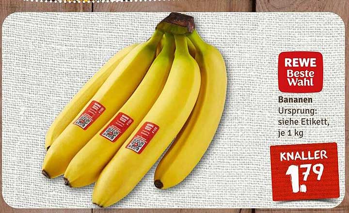 Banane - Beste Wahl von REWE, 1 kg für nur 1,79 €