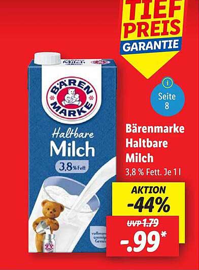Bärenmarke Haltbare Milch 1 l - Angebot vom 28.07. bis 03.08.2025