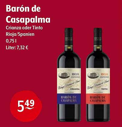 Barón de Casapalma Crianza oder Tinto 0,75 l
