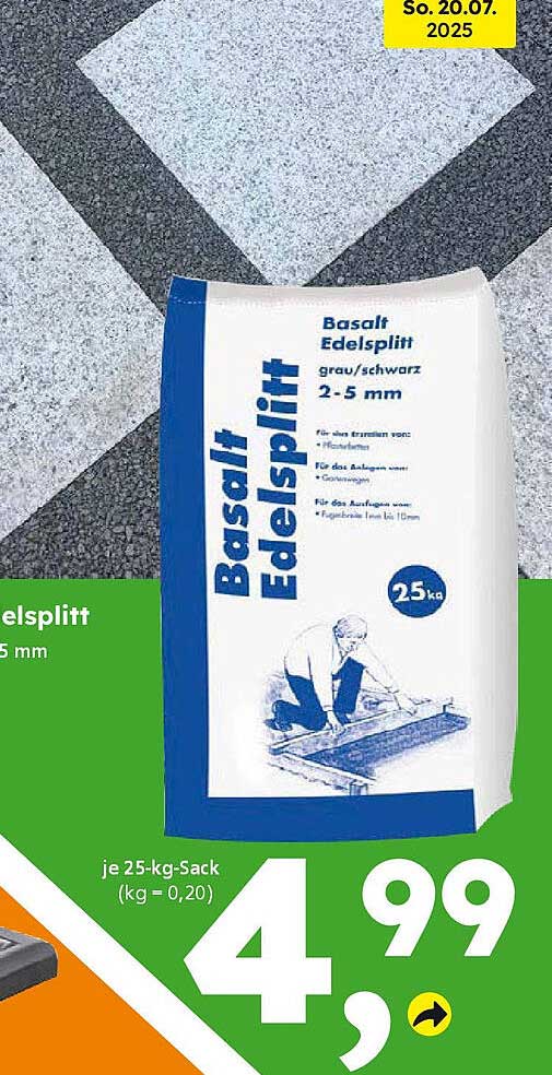 Basalt Edelsplitt grau/schwarz 2-5 mm
