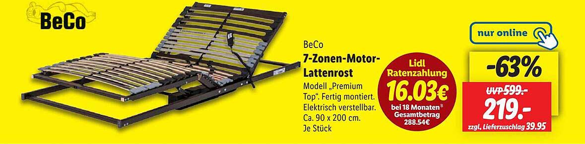 BeCo 7-Zonen-Motor-Lattenrost Modell „Premium Top“