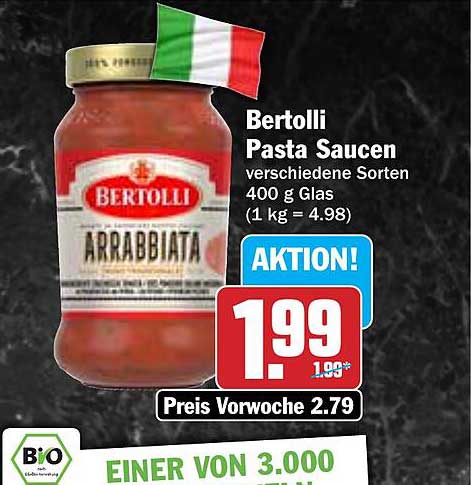 Bertolli Pasta Saucen verschiedene Sorten 400 g Glas