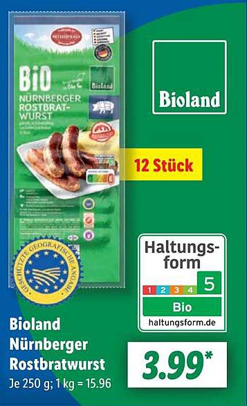Bioland Nürnberger Rostbratwurst