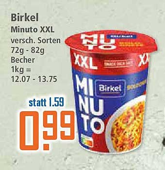 Birkel Minuto XXL – verschiedene Sorten 72g - 82g Becher