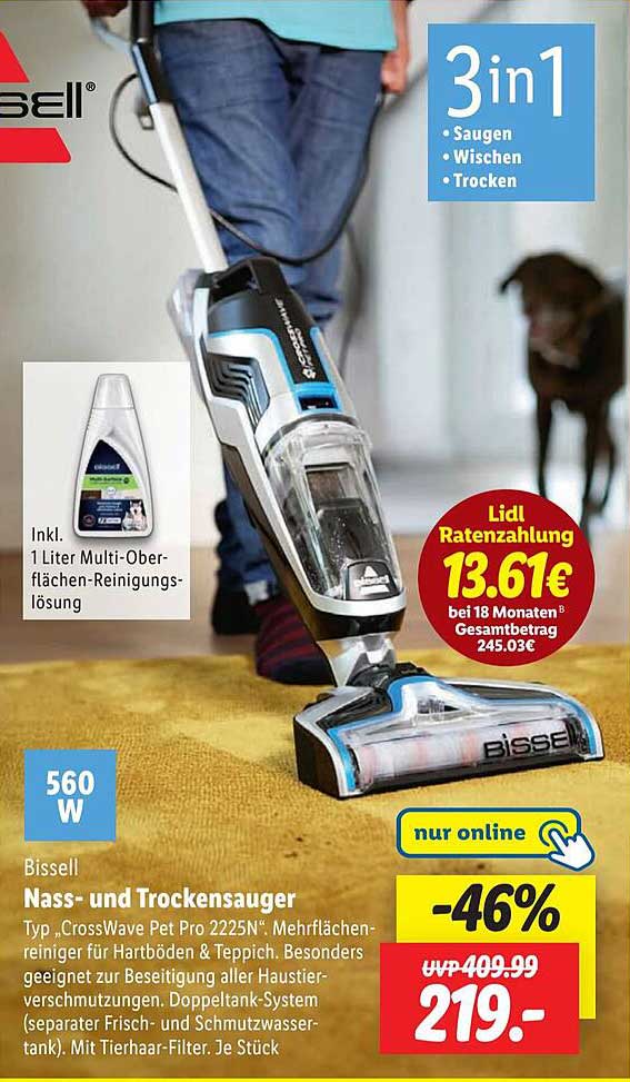 Bissell Nass- und Trockenstaubsauger Typ „CrossWave Pet Pro 2225N“