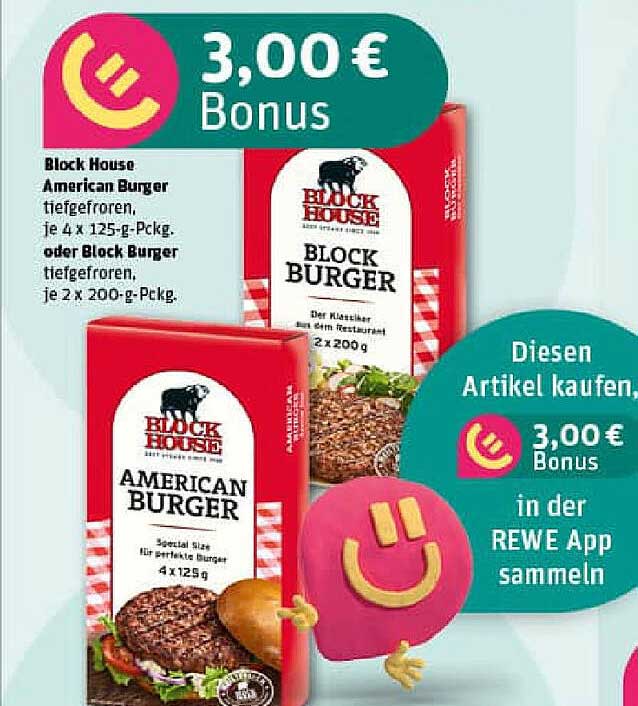 Block House American Burger tiefgefroren - je 4 x 125-g-Pckg. oder Block Burger - je 2 x 200-g-Pckg.