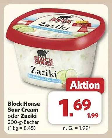 Block House Sour Cream oder Zaziki 200-g-Becher