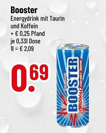 Booster Energy Drink mit Taurin und Koffein