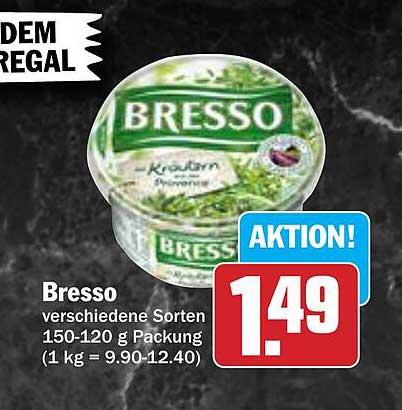 Bresso verschiedene Sorten 150-120 g Packung
