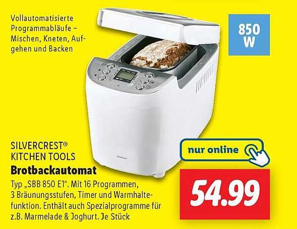 Brotbackautomat SILVERCREST® KITCHEN TOOLS SBB 850 E1