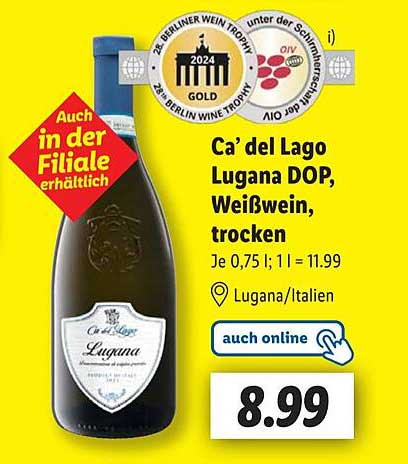 Ca' del Lago Lugana DOP, Weißwein, trocken