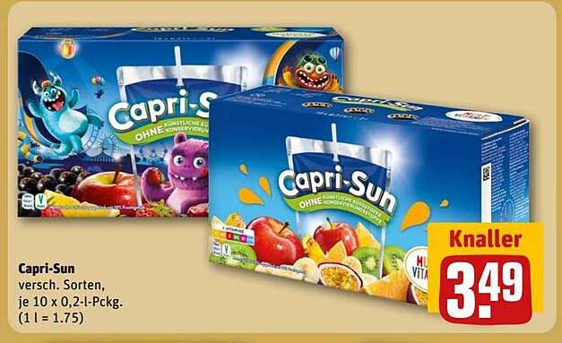 Capri-Sun verschiedene Sorten, je 10 x 0,2-l-Packung
