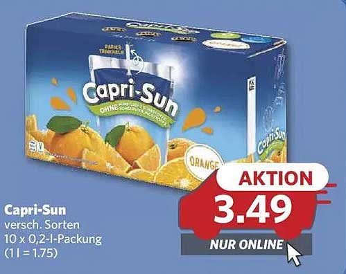 Capri-Sun verschiedenste Sorten – 10 x 0,2-l-Packung