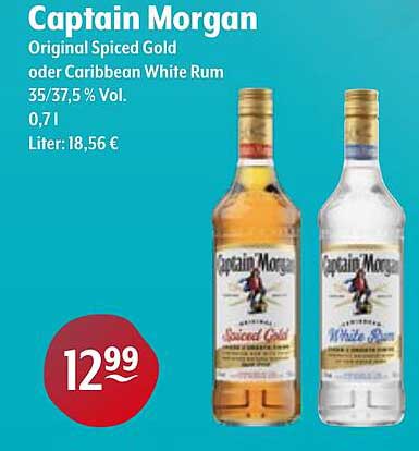Captain Morgan Original Spiced Gold oder Caribbean White Rum 0,7 l