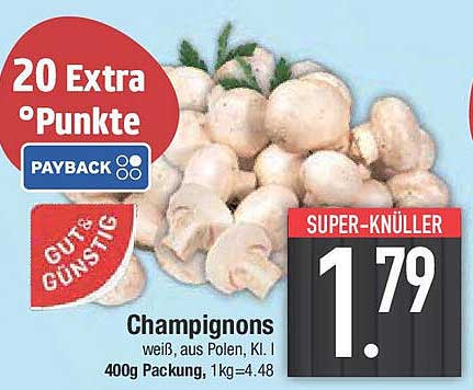 Champignons weiß, aus Polen, Kl. I – Super-Preis!