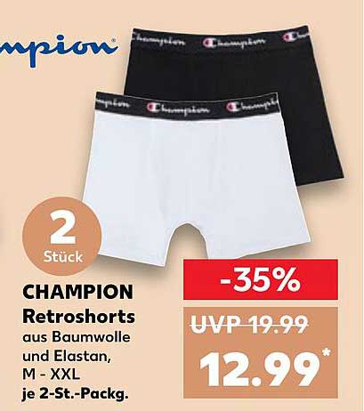 CHAMPION Retroshorts aus Baumwolle und Elastan – 2 Stück