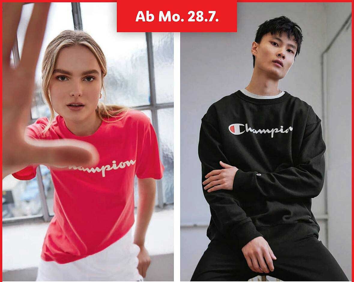 Champion T-Shirt und Sweatshirt für Männer und Frauen