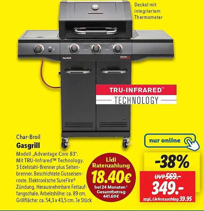 Char-Broil Gasgrill Modell ‚Advantage Core B3‘ mit TRU-Infrared Technology