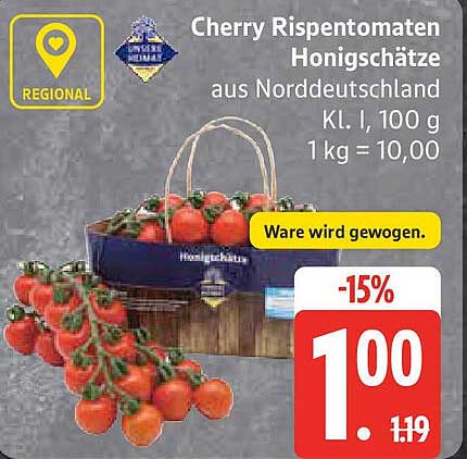 Cherry Rispentomaten Honigschätze aus Norddeutschland