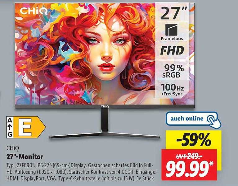 CHiQ 27"-Monitor - gestochen scharfes Bild