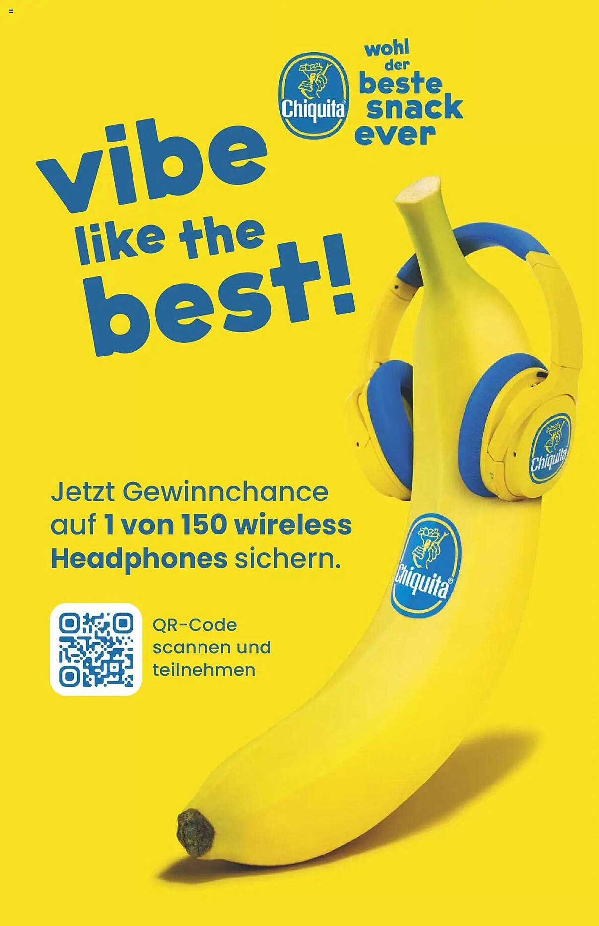 Chiquita Bananen mit Gewinnchance auf drahtlose Kopfhörer