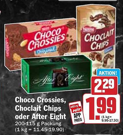 Choco Crossies, Choclat Chips oder After Eight