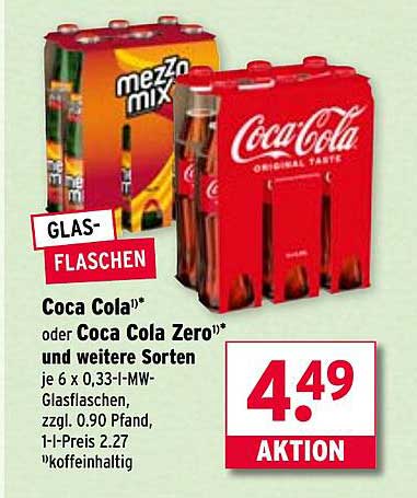Coca Cola 6er Pack in Glasflaschen – Erfrischung für jeden Anlass