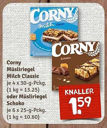Corny Müsliriegel Milch Classic oder Müsliriegel Schoko