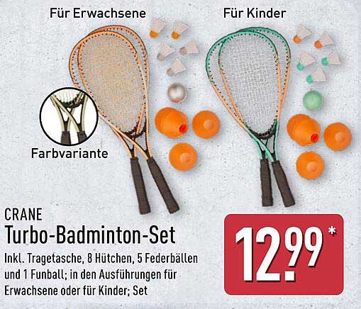 CRANE Turbo-Badminton-Set inkl. Tragetasche