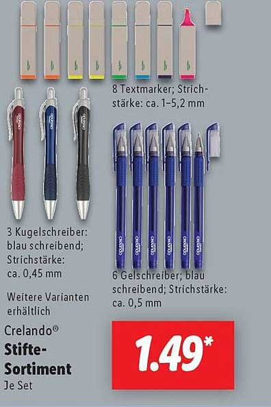 Crelando® Stifte-Sortiment Je Set