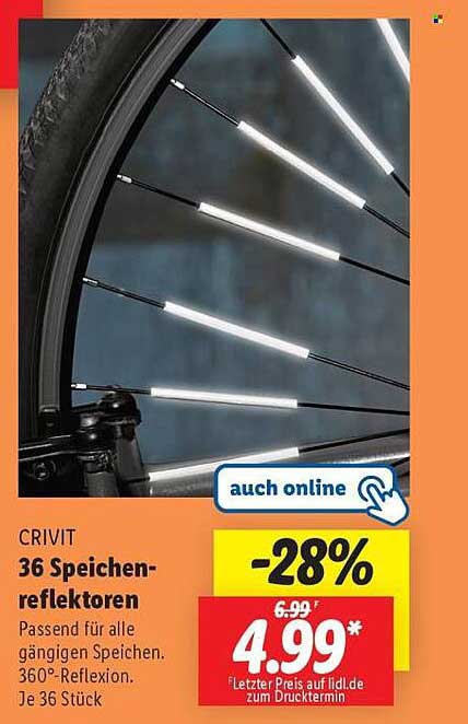 CRIVIT 36 Speichenreflektoren