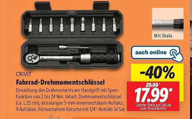 CRIVIT Fahrrad-Drehmomentschlüssel