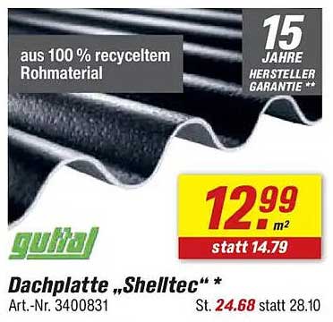 Dachplatte „Shelltec“ von Güital - jetzt zum Aktionspreis!