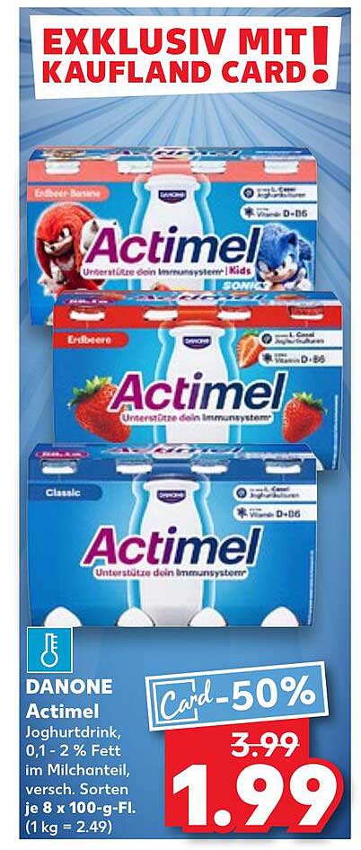 Danone Actimel Joghurttrink – 50% Rabatt mit Kaufland Card!