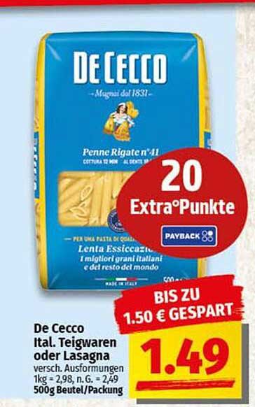 De Cecco Ital. Teigwaren oder Lasagna