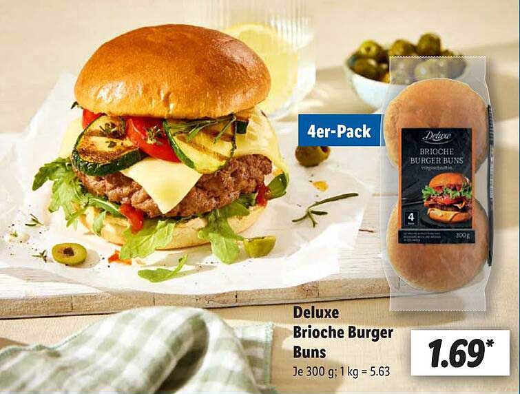 Deluxe Brioche Burger Buns 4er-Pack