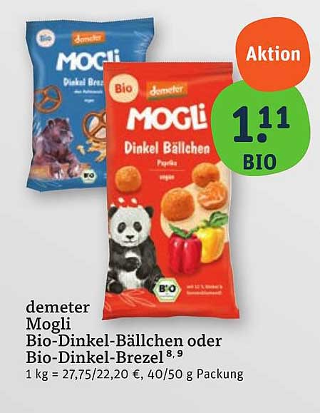 demeter Mogli Bio-Dinkel-Bällchen oder Bio-Dinkel-Brezel