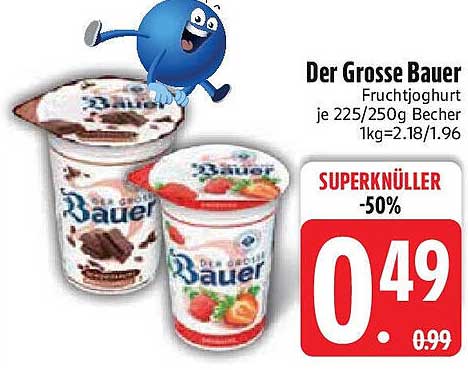 Der Grosse Bauer Fruchtjoghurt je 225/250g Becher