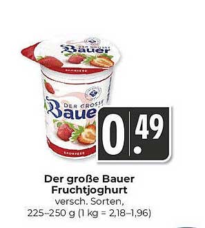 Der große Bauer Fruchtjoghurt – verschiedene Sorten