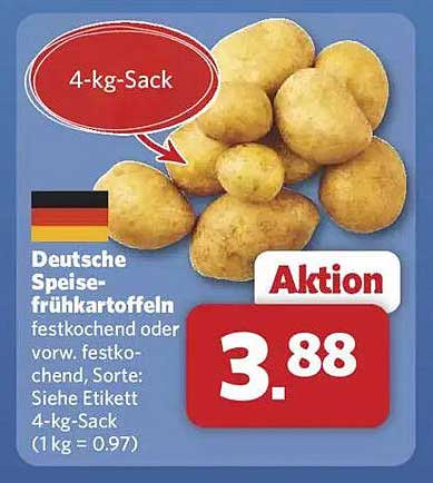 Deutsche Speisefrühkartoffeln 4-kg-Sack