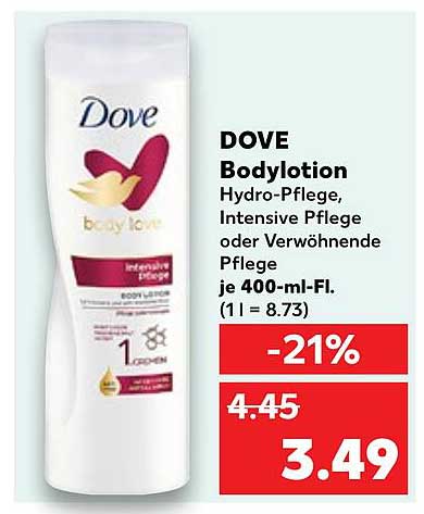 DOVE Bodylotion Hydro-Pflege, Intensive Pflege oder Verwöhnende Pflege je 400-ml-Fl.
