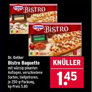 Dr. Oetker Bistro Baguette mit würzig-pikanten Auflagen