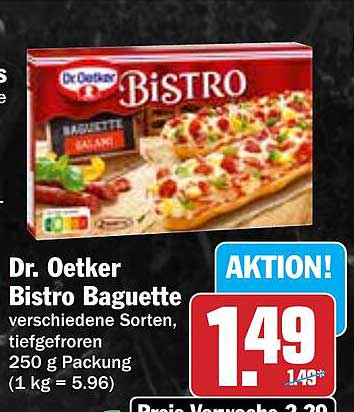 Dr. Oetker Bistro Baguette, verschiedene Sorten, tiefgefroren, 250 g Packung