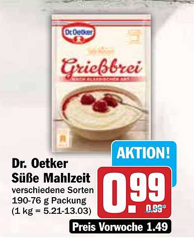 Dr. Oetker Süße Mahlzeit Grießbrei - verschiedene Sorten