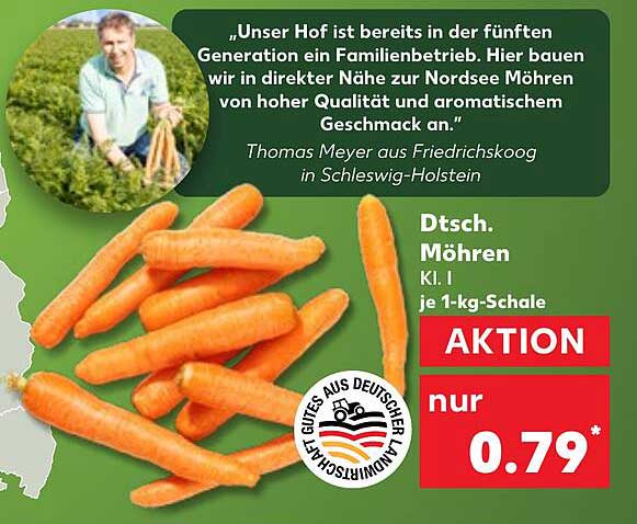 Dt. Möhren (Kl. I) je 1-kg-Schale