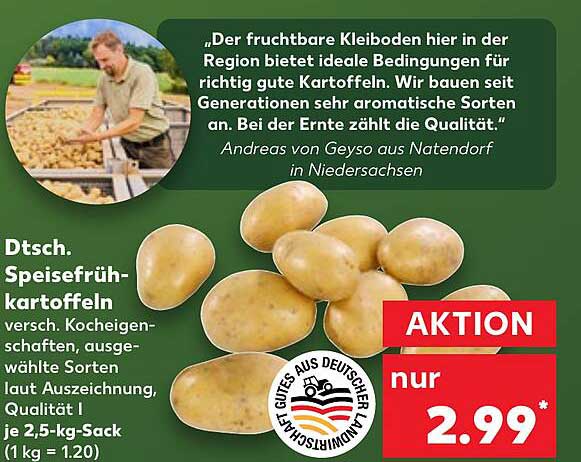 Dt. Speisefrühkartoffeln 2,5 kg